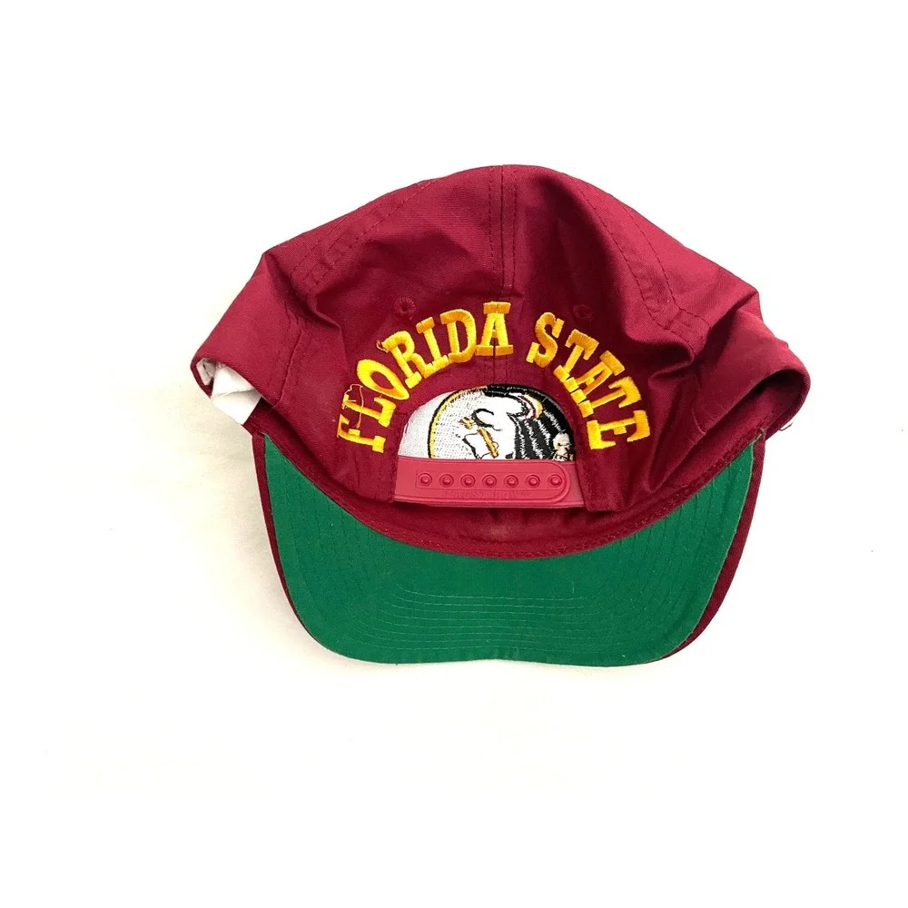 Vintage Florida State Seminoles Snapback Hat Clark Sportswear Red Embroidered